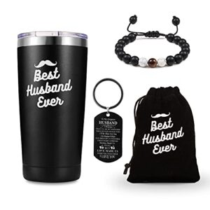 best husband ever gifts 20 oz travel coffee tumbler novelty mug & cup for hubby, unique gift idea from wife for anniversary, birthday, father's day, valentine's day or christmas, present for groom…