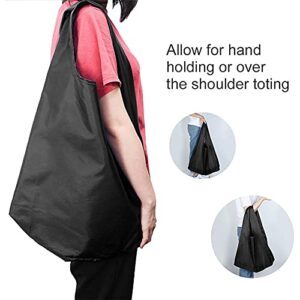 Poocar 10 Pack Reusable Grocery Bags Black Washable Foldable Reusable Shopping Bags,Eco-Friendly Purse Bag Fits in Pocket Holds