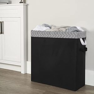 neatfreak! slim laundry hamper w removable bag (geo interlock - black anthracite)
