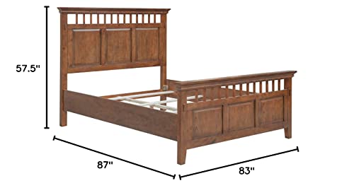 Sunset Trading Mission Bay King Bed | Amish Brown Solid Wood | Headboard and Footboard Panel