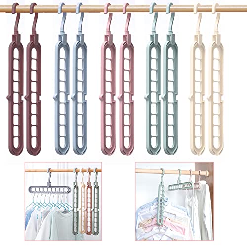 Magic Space Saving Clothes Hangers 10 Pack Cascading Hanger 9 Slots Closet Organizer Space Saver for Heavy Clothes (10)