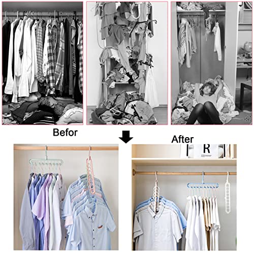 Magic Space Saving Clothes Hangers 10 Pack Cascading Hanger 9 Slots Closet Organizer Space Saver for Heavy Clothes (10)