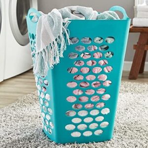 CR-FUSE 2 Pcs of Mainstays Flexible Square Teal Laundry Hamper, Great Laundry Basket 26 Inches(2-Pack)