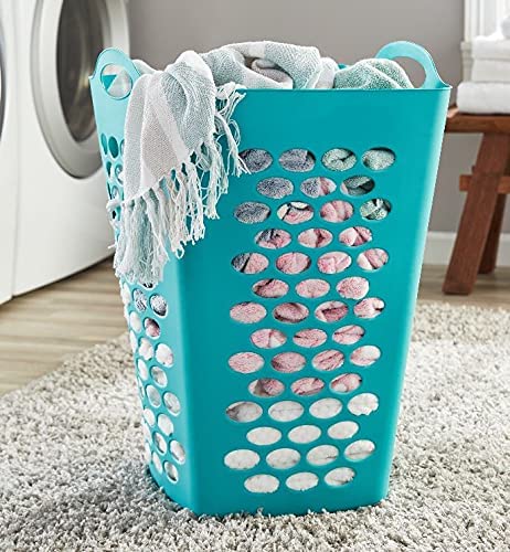 CR-FUSE 2 Pcs of Mainstays Flexible Square Teal Laundry Hamper, Great Laundry Basket 26 Inches(2-Pack)