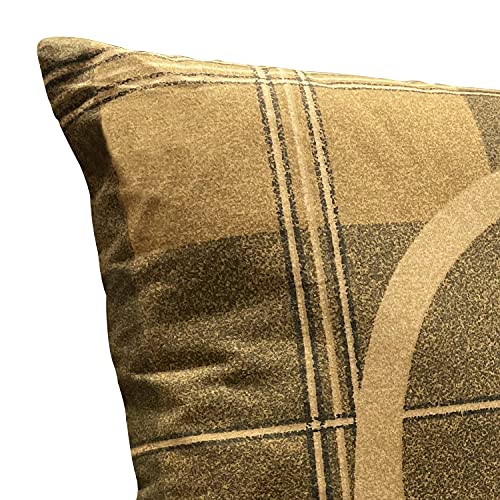 Boston Linen Company Ducks Unlimited DU Plaid Polycotton Oblong Pillow - Throw Pillow for Couch & Bed - Soft & Comfortable Duck Pillow - Indoor/Outdoor Decorative Pillow - Brown (14 x 20)