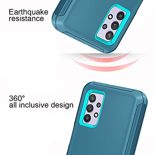 ONOLA Compatible with Samsung A32 5G Case,Galaxy A32 5G Case with HD Screen Protector (2 Pack),Samsung Galaxy A32 5G Case 3 in 1 Durable Case (Lakeblue, A32 5G)