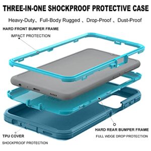 ONOLA Compatible with Samsung A32 5G Case,Galaxy A32 5G Case with HD Screen Protector (2 Pack),Samsung Galaxy A32 5G Case 3 in 1 Durable Case (Lakeblue, A32 5G)