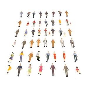 pceewtyt 50pcs g scale 1:30 mix painted model people train park street passenger figures, multicolor, 055815a3