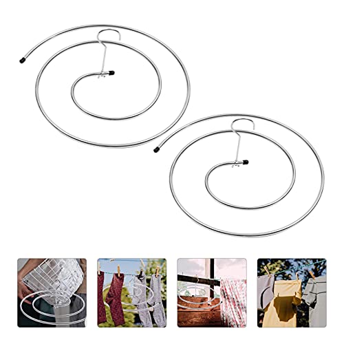 Healifty 2Pcs Clothes Drying Rack Spiral Rotatable and Space Saving Storage Hanger Drying Rack Laundry Hanger for Bed Sheet Blanket Bath Towel