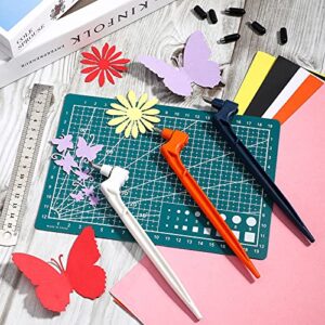 17 Pieces Craft Cutting Tools 360 Degree Rotating Blades Stainless Steel Craft Knives with Replacement Heads Cutting Mat Steel Ruler for DIY Crafts Stencils Scrapbooks (Fresh Colors)
