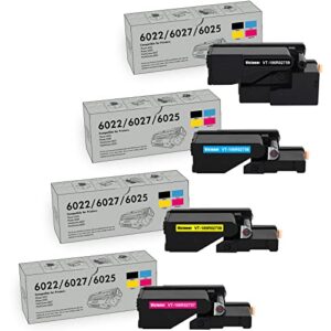 compatible for xerox workcentre 6027 6025 phaser 6022 6020 printer (1 black 106r02759 1 cyan 106r02756 1 magenta 106r02757 1 yellow 106r02758 4-pack)
