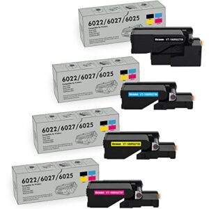 Compatible for Xerox WorkCentre 6027 6025 Phaser 6022 6020 Printer (1 Black 106R02759 1 Cyan 106R02756 1 Magenta 106R02757 1 Yellow 106R02758 4-Pack)