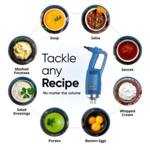 TK Tartle Kitchen Commercial Immersion Blender, Variable Speed, Extra Heavy Duty 750W, 8000-20000 RPM, 20 inch Shaft