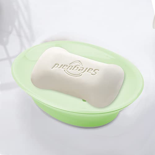 KUFUNG Soap Tray, Soap Dish, Soap Case Holder for Bathroom Shower Waterfall Drainer Kitchen, Keep Soap Dry & Easy to Clean (Mint Green, Plastic)