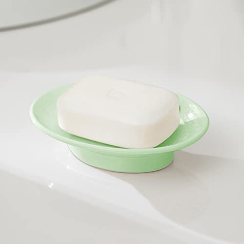 KUFUNG Soap Tray, Soap Dish, Soap Case Holder for Bathroom Shower Waterfall Drainer Kitchen, Keep Soap Dry & Easy to Clean (Mint Green, Plastic)