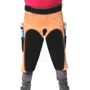 equine care farrier apron 2 knife pocket, 2 nail magnet & 2 hammer loop horse shoeing leather chaps 25 inches- 63cm