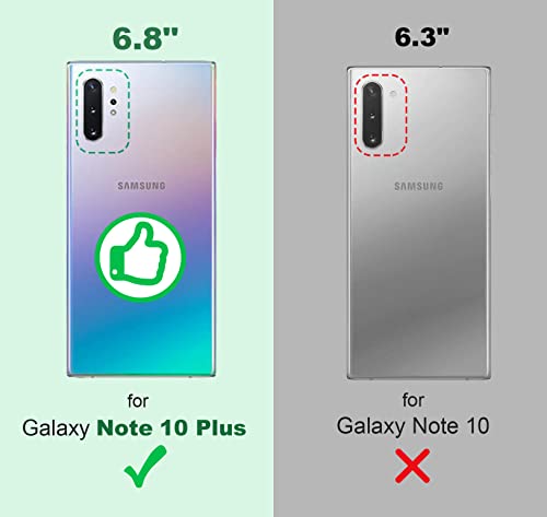 Shields Up for Galaxy Note 10 Plus Case, Minimalist Wallet Case with Card Holder and Ring Kickstand/Stand, [Drop Protection] Slim Protective Cover for Samsung Galaxy Note 10 Plus - Clear