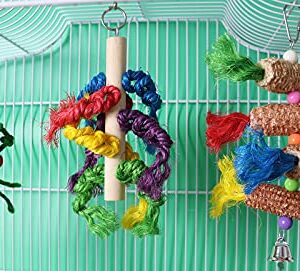 通用 3 Pieces Bird Parrot Toys, Bird Toys Parrot chew Toys, Climbing Toys, Bird Toys for Small Parrots, Cockatoos, Finches, Budgies, Lovebirds.