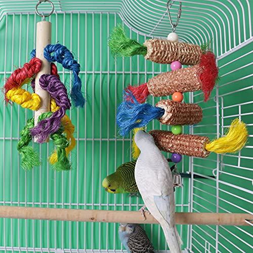 通用 3 Pieces Bird Parrot Toys, Bird Toys Parrot chew Toys, Climbing Toys, Bird Toys for Small Parrots, Cockatoos, Finches, Budgies, Lovebirds.