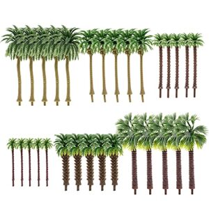 darovly 30pcs palm model trees 1.97-3.54 inch (5-9cm) green palm train model trees diorama scenery for miniature landscape model train railways building decoration