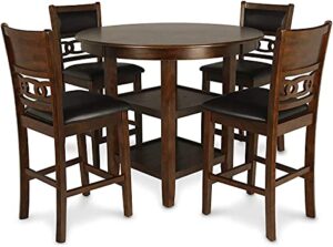 new classic furniture gia 5-piece counter dining table set, 42.25-inch, brown