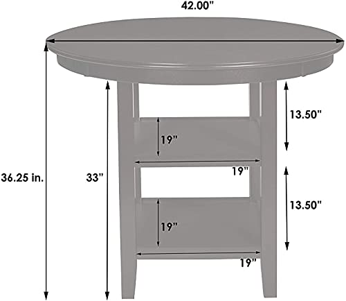 New Classic Furniture Gia 5-Piece Counter Dining Table Set, 42.25-Inch, Brown