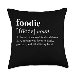 gifts for foodies i love food definition of foodie throw pillow, 18x18, multicolor