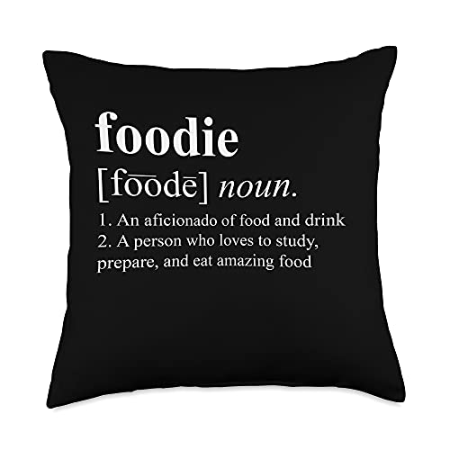 Gifts for Foodies I Love Food Definition of Foodie Throw Pillow, 18x18, Multicolor