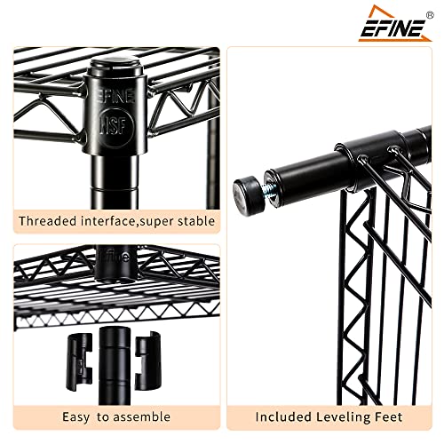 EZPEAKS 5-Shelf Shelving Unit with Shelf Liners Set of 5, NSF Certified, Adjustable Heavy Duty Metal Wire Shelves, 350lbs Loading Capacity Per Shelf, Storage Rack(36W x 14D x 72H) Pole Diameter 1 Inch