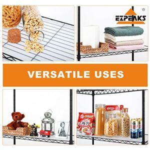 EZPEAKS 5-Shelf Shelving Unit with Shelf Liners Set of 5, NSF Certified, Adjustable Heavy Duty Metal Wire Shelves, 350lbs Loading Capacity Per Shelf, Storage Rack(36W x 14D x 72H) Pole Diameter 1 Inch