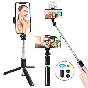 selfie stick for iphone - upgrade detachable selfie light, 44 inch extendable tripod with wireless remote, 3 light modes, 9 brightness levels, compatible with all iphone & android devices