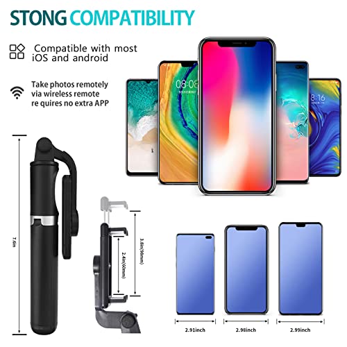 Selfie Stick for iPhone - Upgrade Detachable Selfie Light, 44 Inch Extendable Tripod with Wireless Remote, 3 Light Modes, 9 Brightness Levels, Compatible with All iPhone & Android Devices