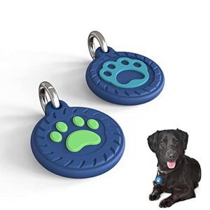 owxix apple airtag cases airtag keychain holder for dog/cat,anti-scratch skin cover&water resistant silicone protective case for airtag gps tracking with keychain(2 pack)