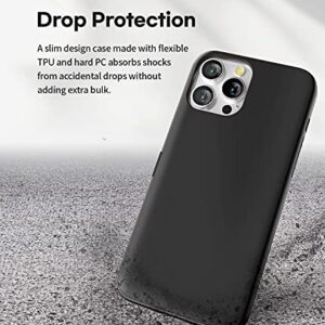 GOOSPERY Magnetic Door Bumper Compatible with iPhone 13 Pro Case, Card Holder Wallet Case, Easy Magnet Auto Closing Protective Dual Layer Sturdy Phone Back Cover - Black