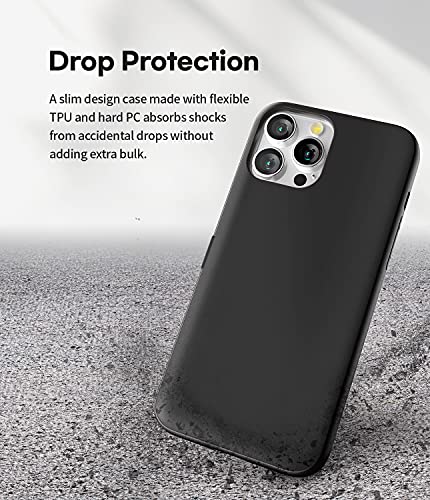 GOOSPERY Magnetic Door Bumper Compatible with iPhone 13 Pro Case, Card Holder Wallet Case, Easy Magnet Auto Closing Protective Dual Layer Sturdy Phone Back Cover - Black