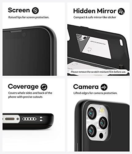 GOOSPERY Magnetic Door Bumper Compatible with iPhone 13 Pro Case, Card Holder Wallet Case, Easy Magnet Auto Closing Protective Dual Layer Sturdy Phone Back Cover - Black