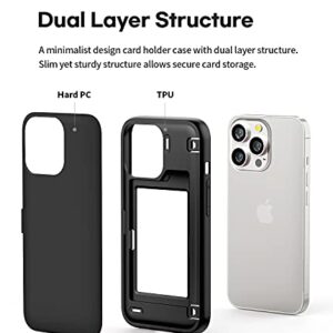 GOOSPERY Magnetic Door Bumper Compatible with iPhone 13 Pro Case, Card Holder Wallet Case, Easy Magnet Auto Closing Protective Dual Layer Sturdy Phone Back Cover - Black