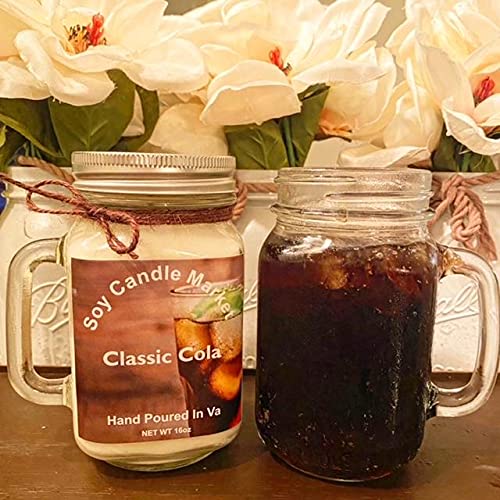 Soy Scented Candles | Handmade & Highly Aromatic Candles Burns Upto 85 Hours in Glass Jar - Perfect for Home Decor, Wedding, Birthday, Dinner (Classic Cola, 16 oz)