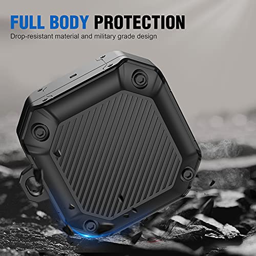 Valkit Compatible Samsung Galaxy Buds 2 Pro Case/Galaxy Buds Pro/2/Live Case Cover, Cool Military Full Body Shockproof Case with Keychain for Men Women Samsung Earbuds Protective Skin, Black