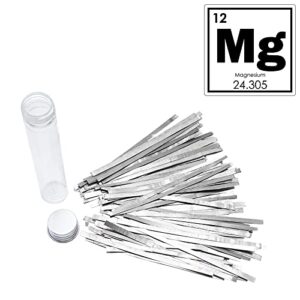 Magnesium Metal Ribbon Strip, Laboratory Science Chemicals, 100 pcs, Total Length 530 in