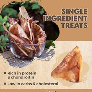 Mighty Paw Half Pig Ears for Dogs | All Natural Dog Treats. Single Ingredient Pig Ear Dog Treats. Better Than Rawhide Dog Snacks for Puppy and Large/Medium Dogs. Pigs Ears Dog Chews, Dog Pig Ears