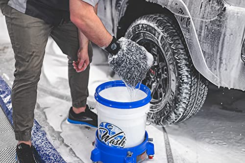 The Rag Company - The Cyclone Ultra Wash Mitt + Cyclone Ultra 6x8 Wash Pad Combo Pack - Microfiber Blend, Twist Loop Interior Liner Ideal for Foam, Soap + Bucket, & Rinseless Washing Methods