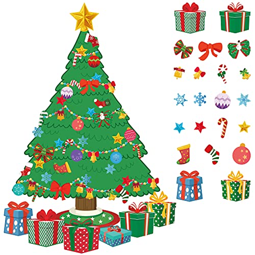 71 Pieces Christmas Classroom Bulletin Board Decor Christmas Tree Poster Merry Christmas Banner Christmas Tree Candy Canes Star Bell Snowflake Presents Christmas Stocking Christmas Ball Bows Cutouts