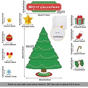 71 Pieces Christmas Classroom Bulletin Board Decor Christmas Tree Poster Merry Christmas Banner Christmas Tree Candy Canes Star Bell Snowflake Presents Christmas Stocking Christmas Ball Bows Cutouts