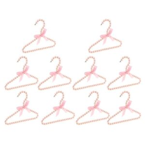 Gazechimp 10Pcs 20Cm Pearl Beads Kids Hanger Coat Dress Pant Hook Halter Pink