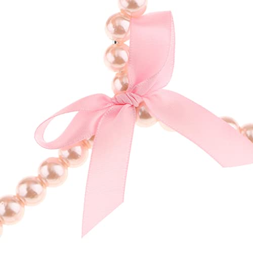 Gazechimp 10Pcs 20Cm Pearl Beads Kids Hanger Coat Dress Pant Hook Halter Pink