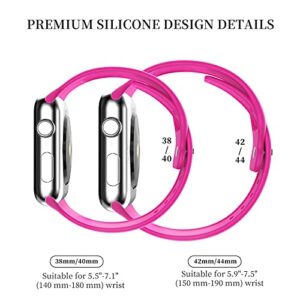 Upgrade Bands Compatible with Apple Watch Band 42mm 44mm 45mm for Women Men-Soft Silicone Replacement Sport Watch Strap for iWatch SE Series 7 6 5 4 3 2 1-Wristband