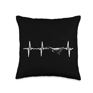 love north atlantic right whale co north atlantic right heartbeat whale lovers throw pillow, 16x16, multicolor