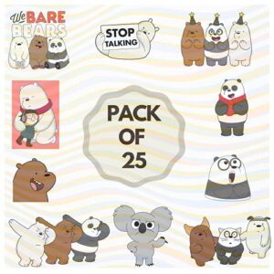 Careflection We Bare Bears Stickers Perfect for Laptop Computer Bottle Travel Mobile Guitar Pack of 25