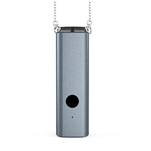 purecubic gray personal air purifier necklace portable hanging neck usb mini kids small battery power necklace air purifier no filter